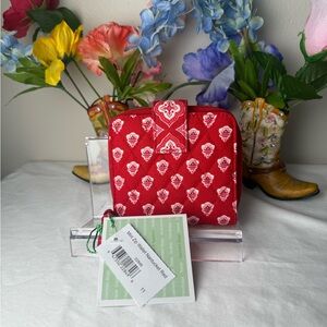 NWT Vera Bradley Nantucket Red Mini Zip Around Wallet - Pocket Wallet LAST ONE!